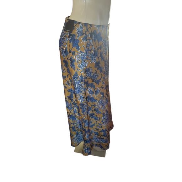 NWT Women M Tall Banana Republic Midi Slip Skirt Floral Print Ochre Long Maxi - Picture 5 of 6